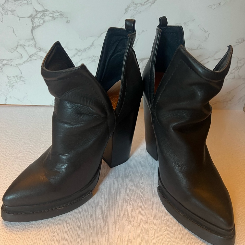 Jeffrey Campbell Black Split Leather Boot
